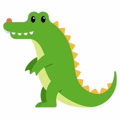 Naklejka premium Cute cartoon crocodile illustration isolated on white background