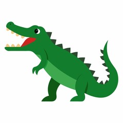 Cartoon crocodile illustration isolated on white background
