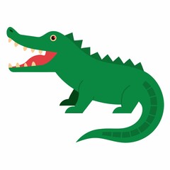Cartoon crocodile illustration isolated on white background
