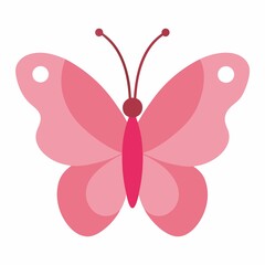 Pink butterfly illustration isolated on white background