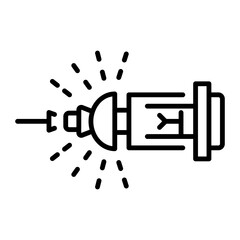 An outline style icon depicting electric beam