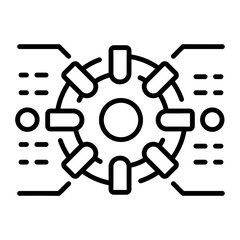 A linear style icon representing collider machine 