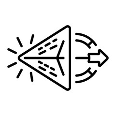 A line style icon showing light reflection  