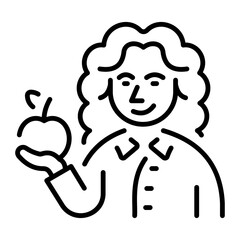 A linear style icon representing newton  