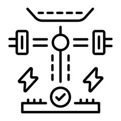 A line style icon showing tension force  