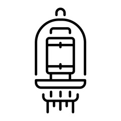 A linear style icon representing vacuum tube 