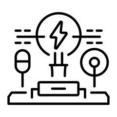 A line style icon showing graaff generator  