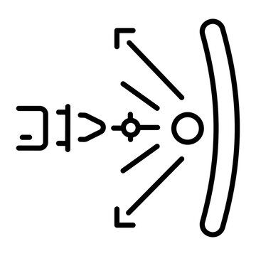 A linear style icon representing concave mirror  