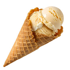 Ice cream waffle isolated on transparent background