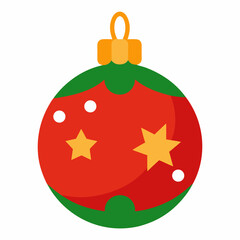 Obraz premium Red and green christmas ornament with stars