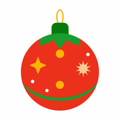 Red christmas ornament with stars and dots
