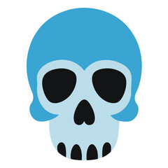 Cute cartoon blue skull illustration