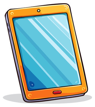 Computer tablet with blank screen clipart illustration, isolated 