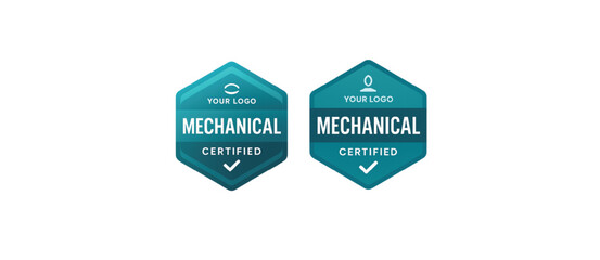 Professional Mechanical Certified Badge Template Design - Editable Logo Emblem