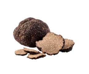 Exquisite black truffle with sliced pieces for culinary delights