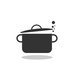 Cooking pot icon with shadow