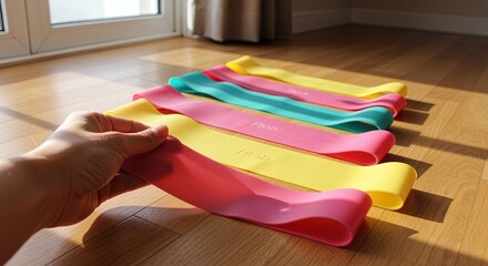 Resistance bands set for exercise fitness workout yoga pilates home gym equipment colorful bands for strength training