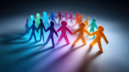 Colorful paper cutout figures of diverse people for creative projects