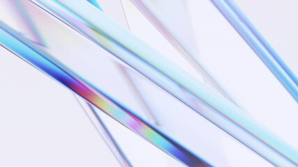 Abstract animation, 3d render of rotating glass shapes on light background, 4k seamless looped video - Powered by Adobe