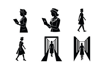 Nurse silhouette bundle design 
