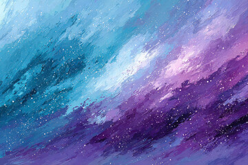 Fototapeta premium Bold strokes of blue and purple swirl together against a dark backdrop, creating a cosmic display of color and light
