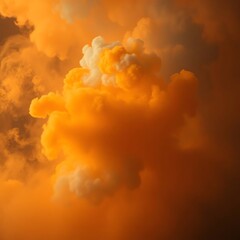 Vibrant colorful smoke clouds in orange and yellow hues