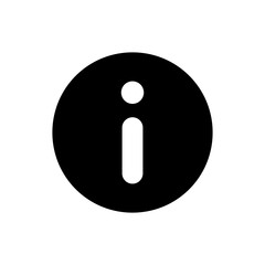 Black i info icon. Letter i in black circle