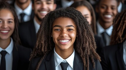Young Professional Woman In A Group Portrait