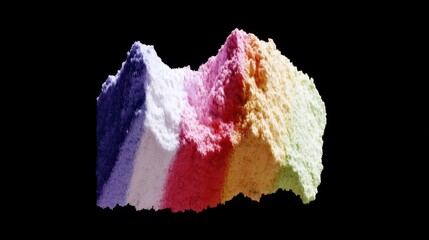 Colorful Powder Texture Mountain with Shades of Purple, Pink, Yellow