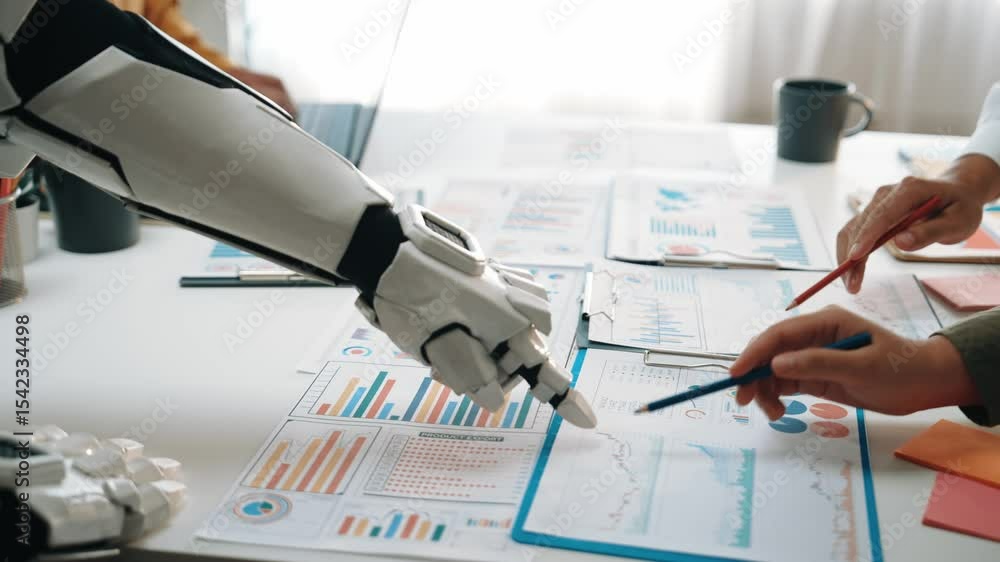Poster ai-driven business solutions optimizing decision-making, refining analytics, and improving corporate