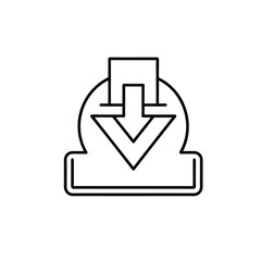 Fototapeta premium -download-icon-outline-vector-icon-on-white-backgr.eps