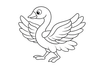 black Swan outline , Swan coloring page vector bundle 