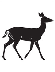 Elegant Deer Silhouette Clipart Bundle – Forest Animal Vector Illustrations, Black and White Woodland Stag Art