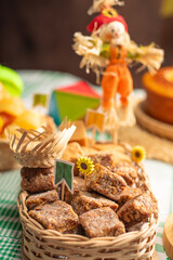 June Festival Table, a typical and delicious June Festival table in Brazil with sweets, cakes and accessories, selective focus.