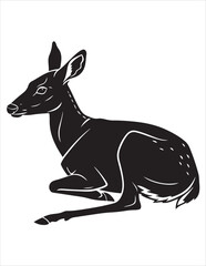 Elegant Deer Silhouette Clipart Bundle – Forest Animal Vector Illustrations, Black and White Woodland Stag Art