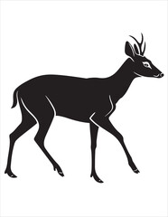 Elegant Deer Silhouette Clipart Bundle – Forest Animal Vector Illustrations, Black and White Woodland Stag Art