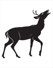 Elegant Deer Silhouette Clipart Bundle – Forest Animal Vector Illustrations, Black and White Woodland Stag Art