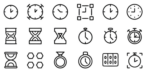 Collection of hand drawn time related icons suitable for design and various digital projects