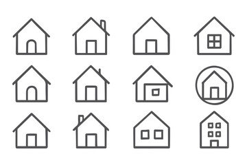 Fototapeta premium different house designs, featuring various door and window styles, home layouts, and architectural elements