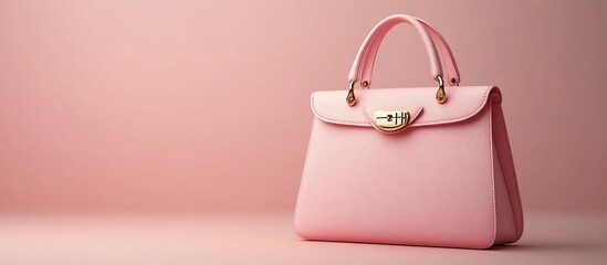 Elegant Pink Handbag on Pink Background: A Fashion Statement