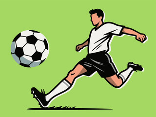 Minimalistic and powerful sports composition of football player