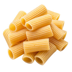 Rigatoni pasta isolated on transparent background