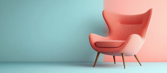 Relaxing Coral Armchair in a Pastel Room