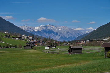 Neustift im Stubaital, Austria - April 19, 2025 - the Stubai  valley - Stubaital at Easter time