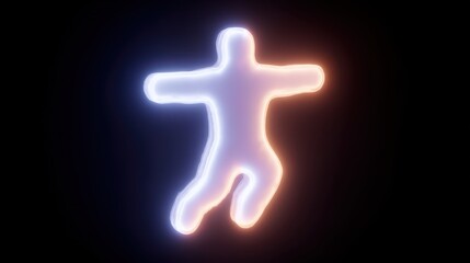 Abstract Human Figure Silhouette with Glowing Neon Effect