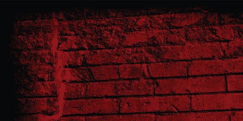 Grungy concrete wall with a vivid red overlay, creating a striking and artistic backdrop ideal for graphic design with dark areas.
