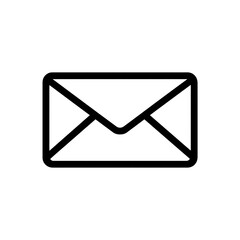 Envelope icon line art isolated on white background