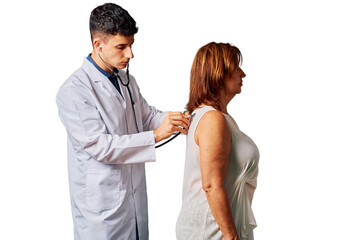 Young Doctor Examines Patient in Medical Setting During Routine Checkup
