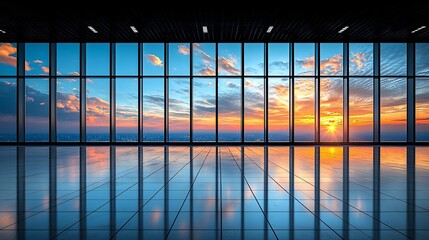 Sunset Panorama from Modern Office Building