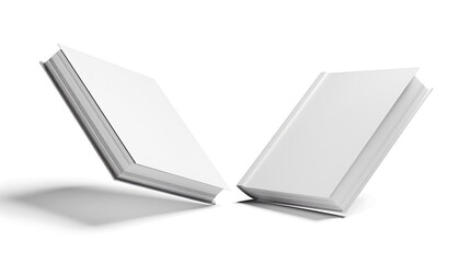 Two blank books are displayed in a 3d mockup.